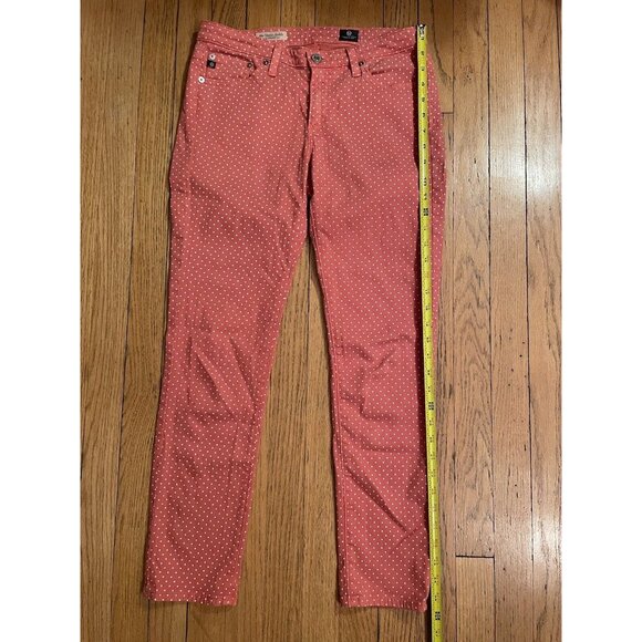 Adriano Goldschmied Stevie Ankle Slim Straight Jeans Women's 27 Polka Dot Pink - Picture 2 of 8